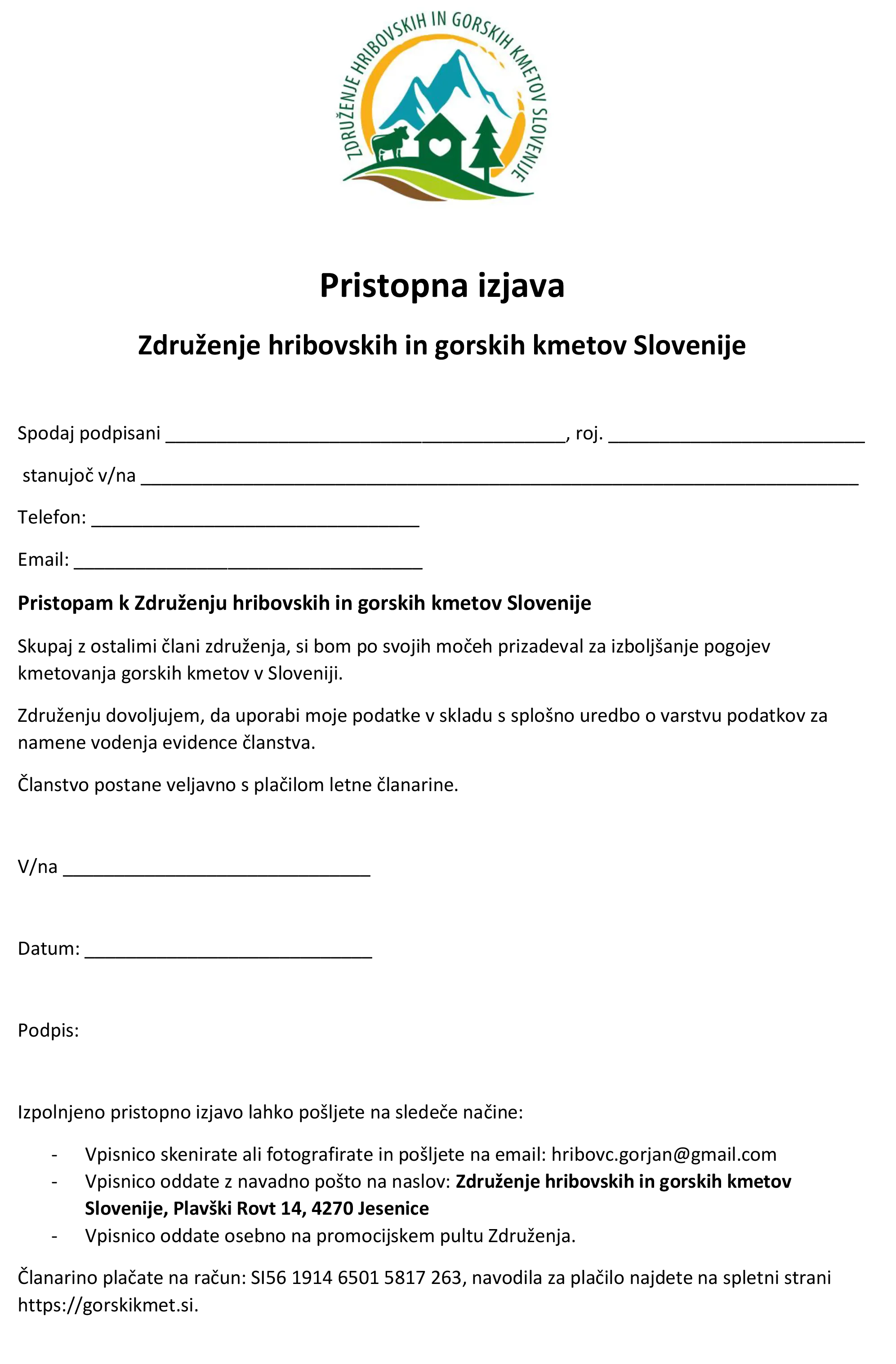 Pristopna izjava